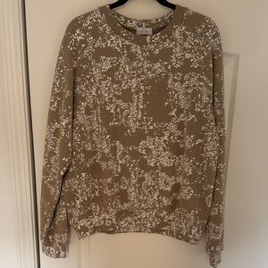 John Elliott Brown and White “Crackle” Patterned Sweatshirt